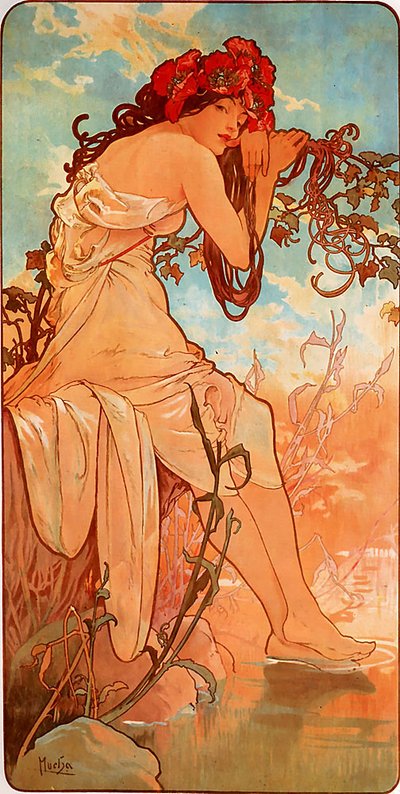 Zomer door Alphonse Mucha